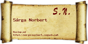 Sárga Norbert névjegykártya