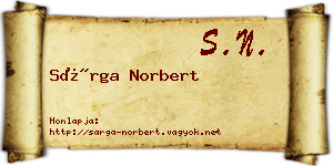 Sárga Norbert névjegykártya