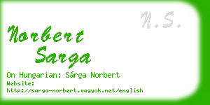norbert sarga business card