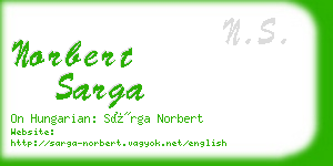 norbert sarga business card